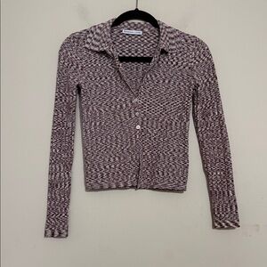 Kendall lane Long Sleeve Patterned Cardigan button down top shirt women XS Y2K